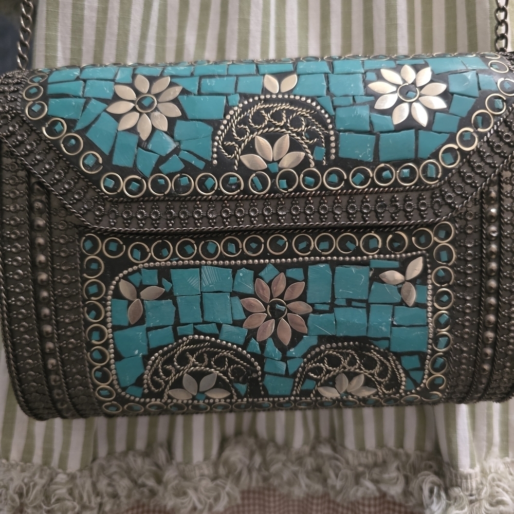 Turquoise Mosaic Crossbody Bag - Picture 2 of 10